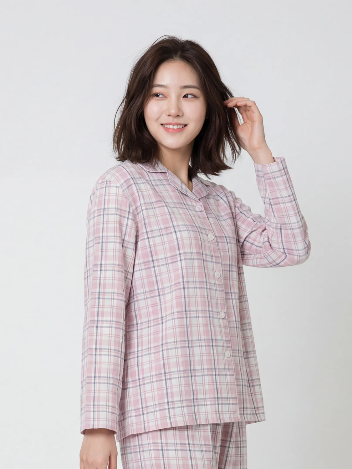 면 혼방 파자마 상의 M 핑크