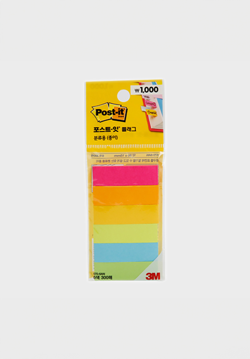 3M sorted paper flags, 6 colors, 50 sheets