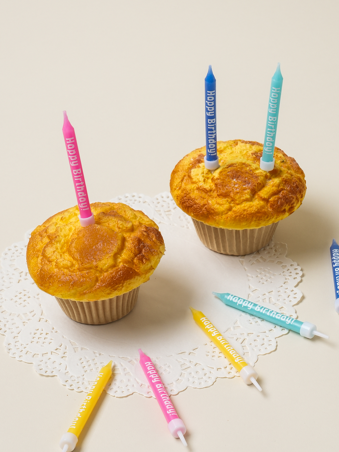 Birthday lettering party candles (8 pieces)_Pastel