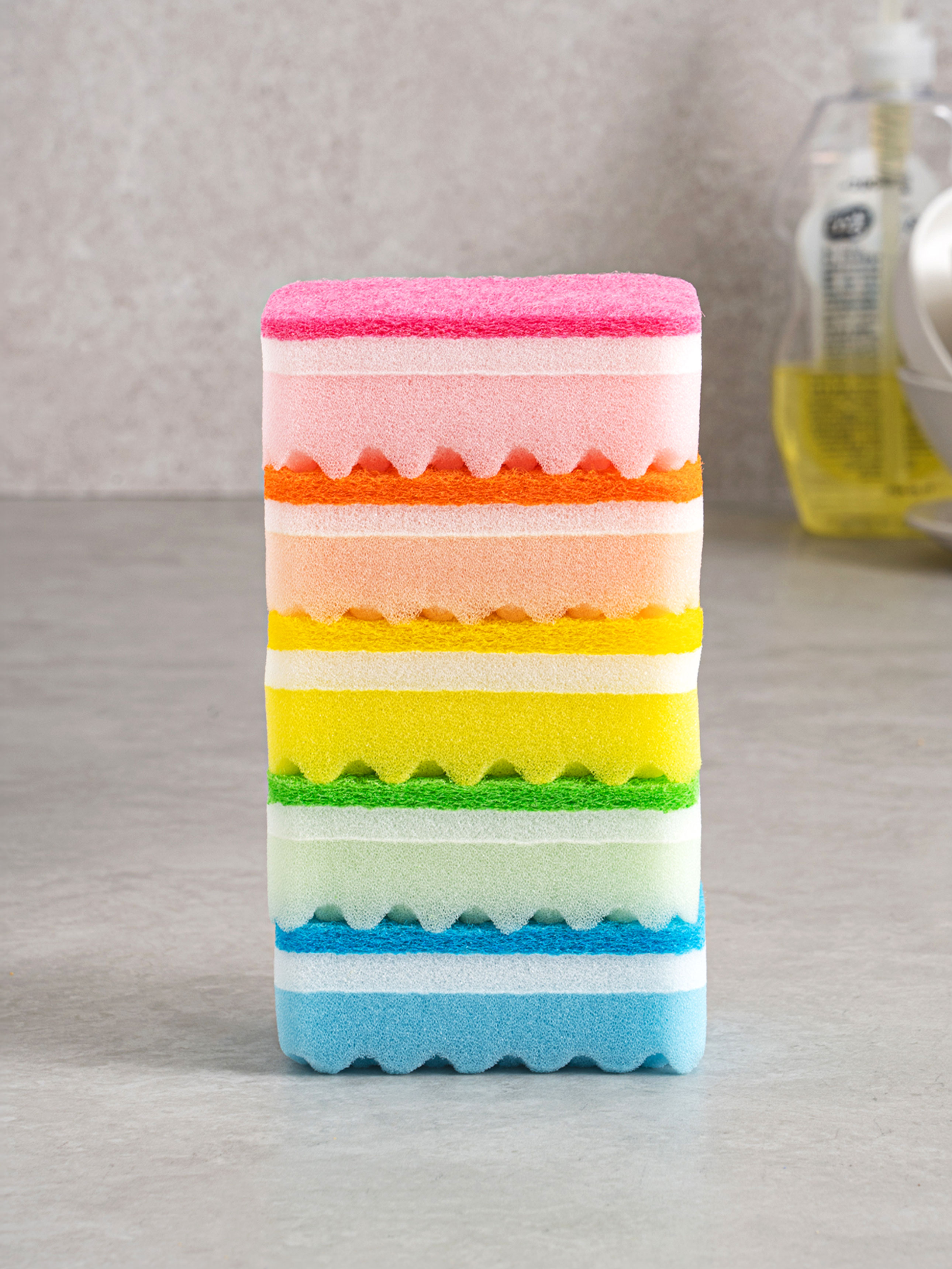 Colorful 3-stage non-woven scrubbers (5 packs)