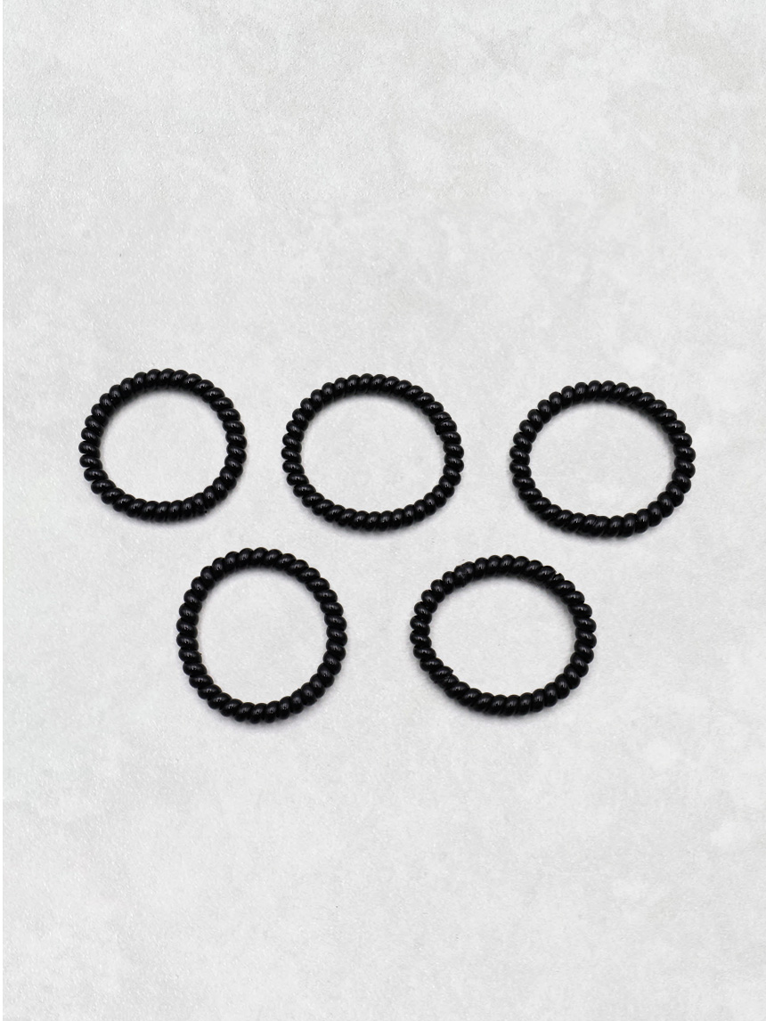 5 thin spring elastic bands black