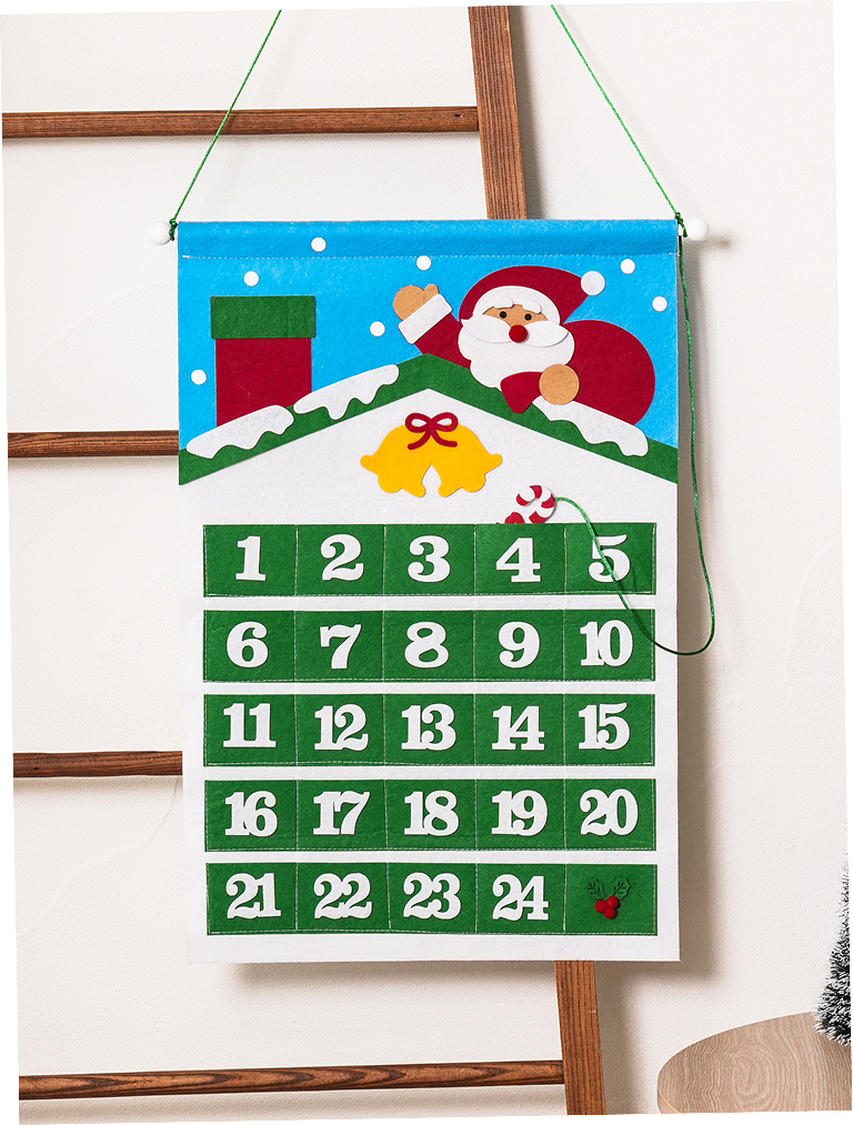 Christmas at Home Felt Advent Calendar Wall Hanging Decoration