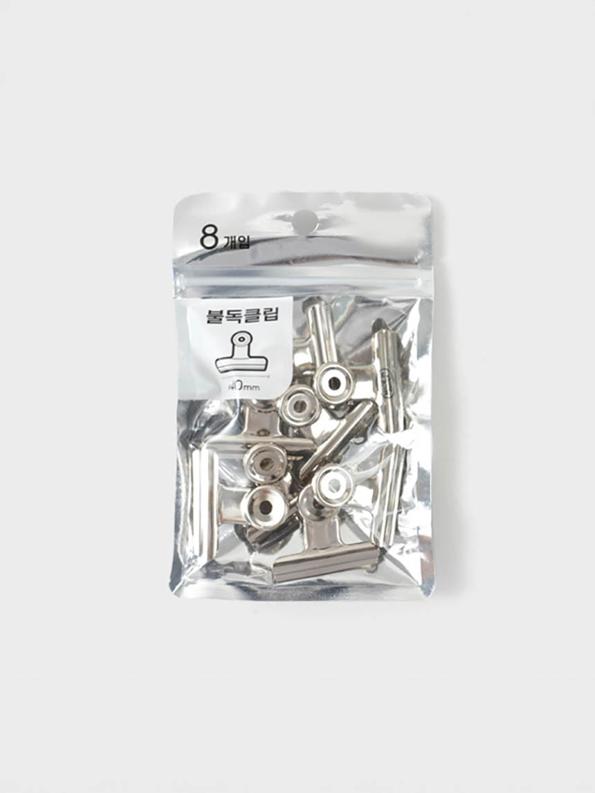 Silver bulldog clip 4cm, 8 pieces