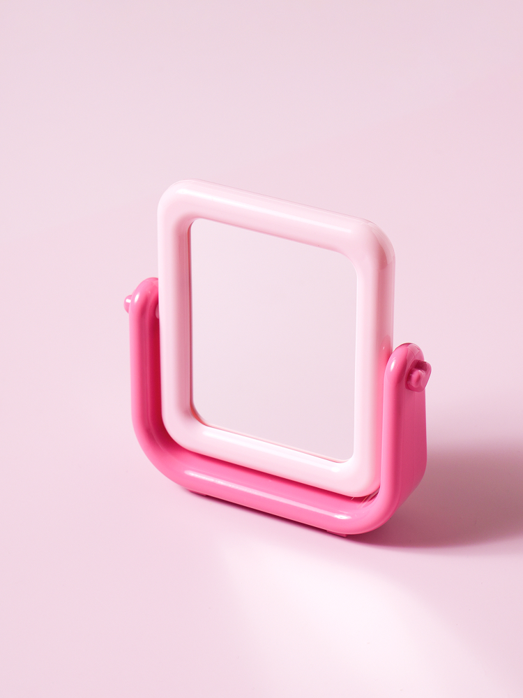 Lovely square double-sided stand mirror