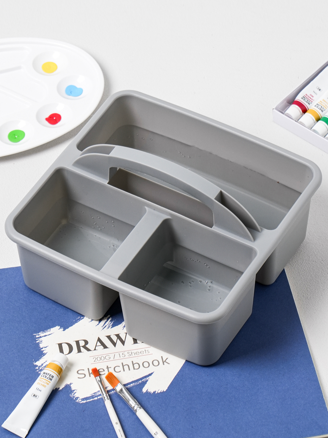 Large 3-compartment art bucket