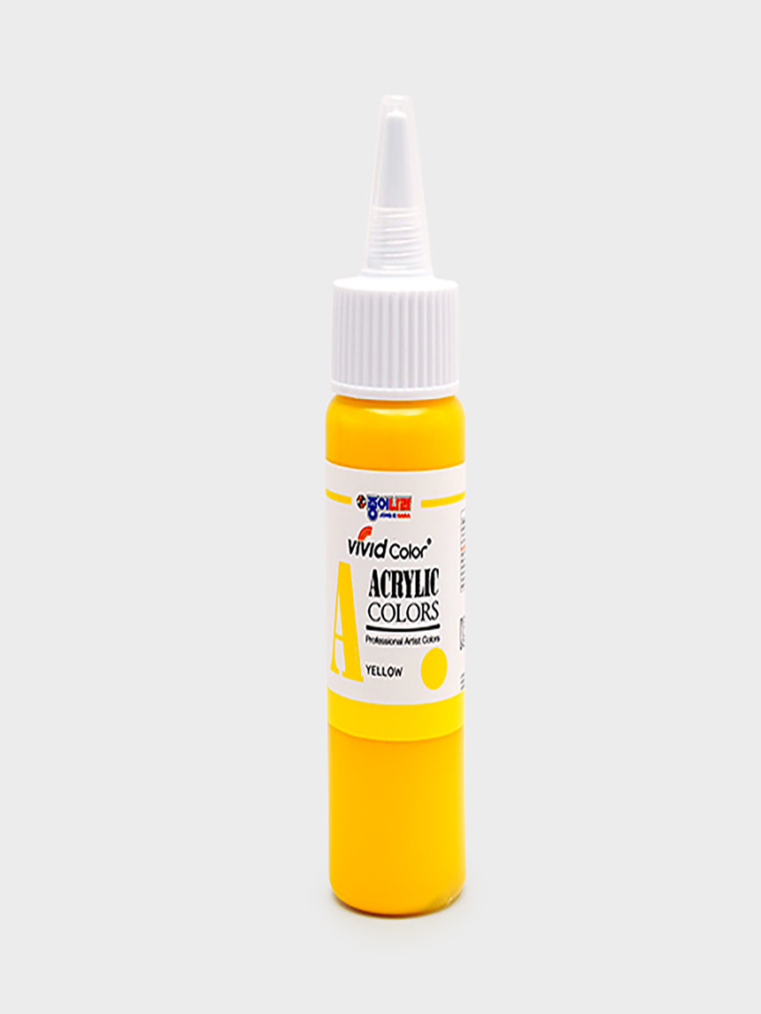 Vivid color acrylic paint 60 ml yellow light