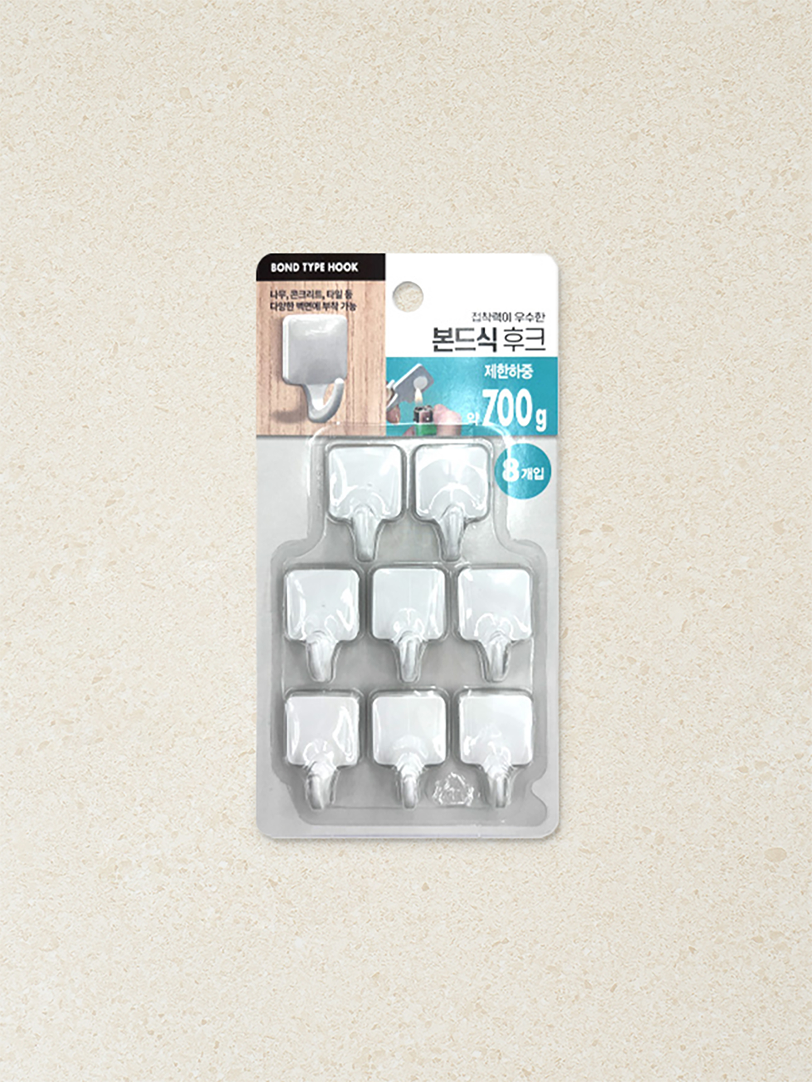 Bonded mini square hook 8P