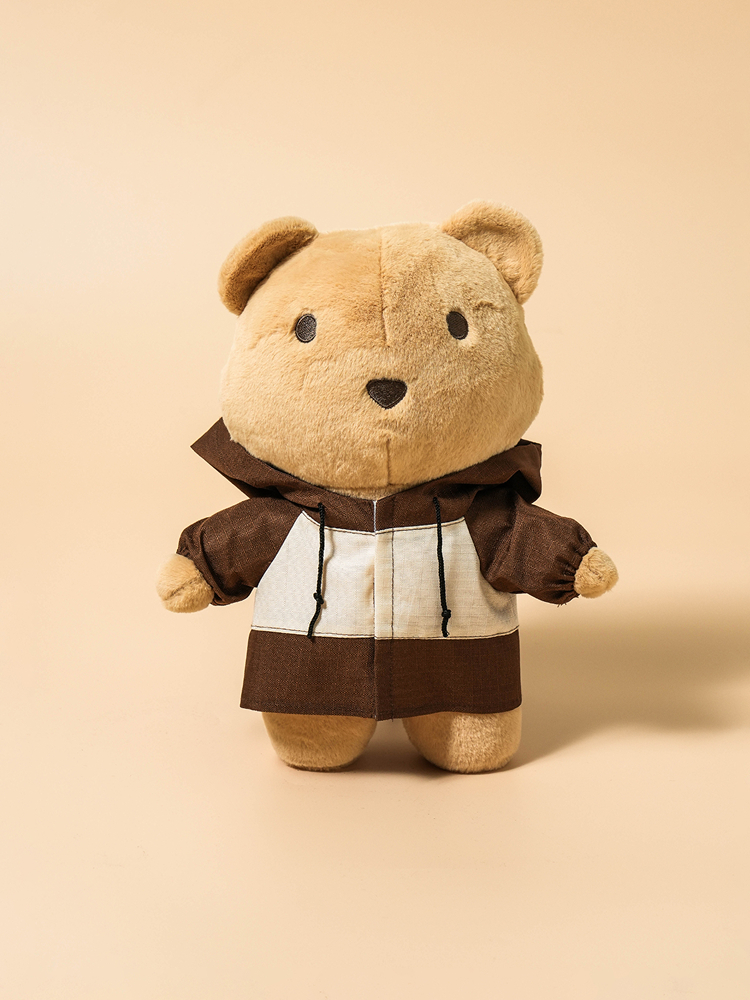 Hello Autumn teddy bear wearing windbreaker