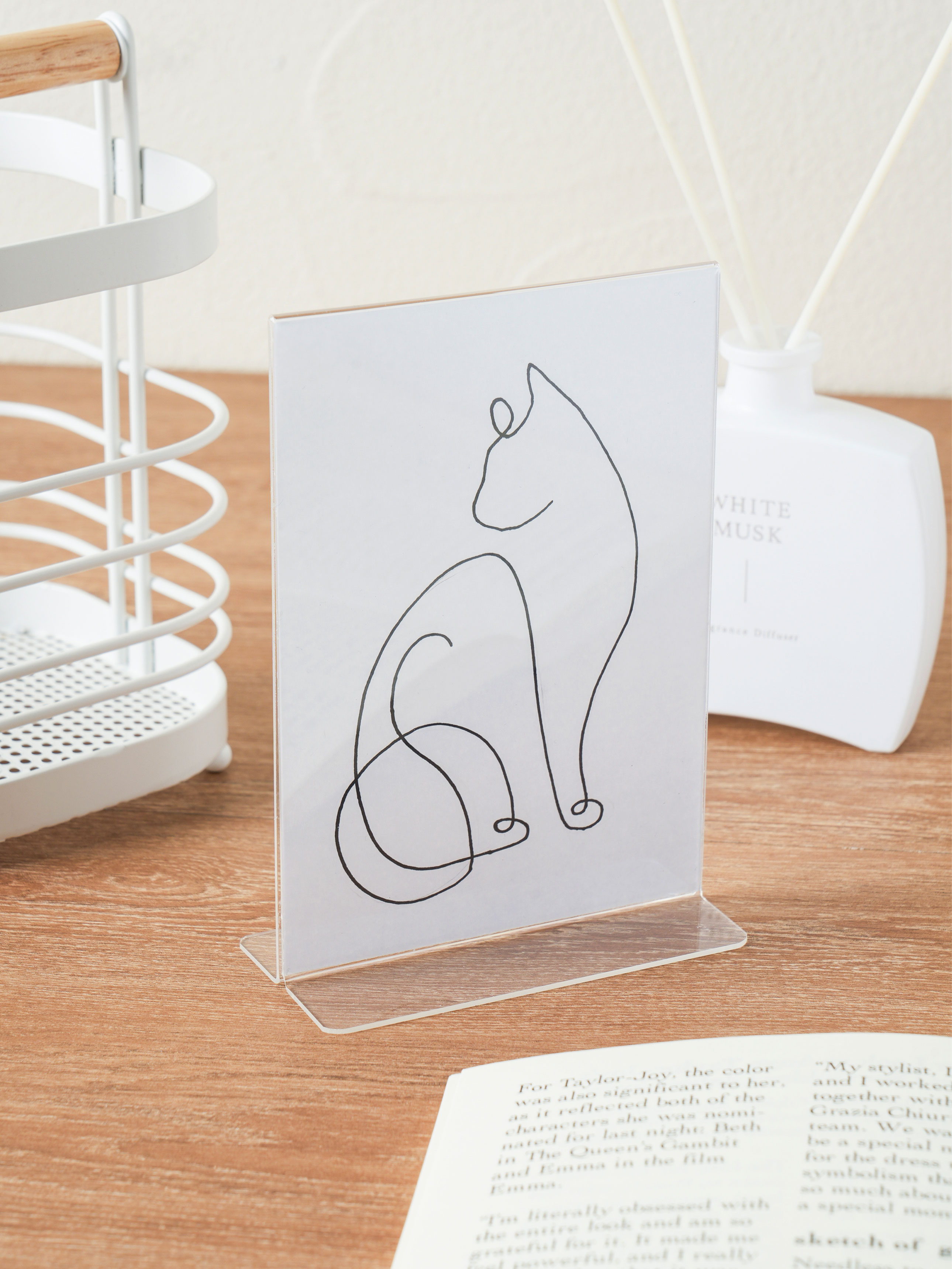 T-type vertical transparent card stand 10.5