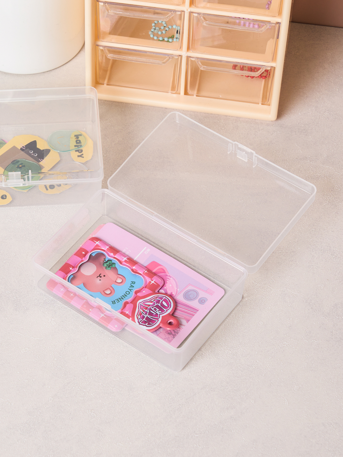 2 translucent photo card cases
