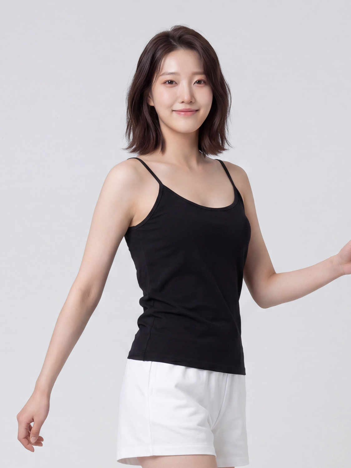 Cotton Women's Camisole M/L 2 Pieces Black