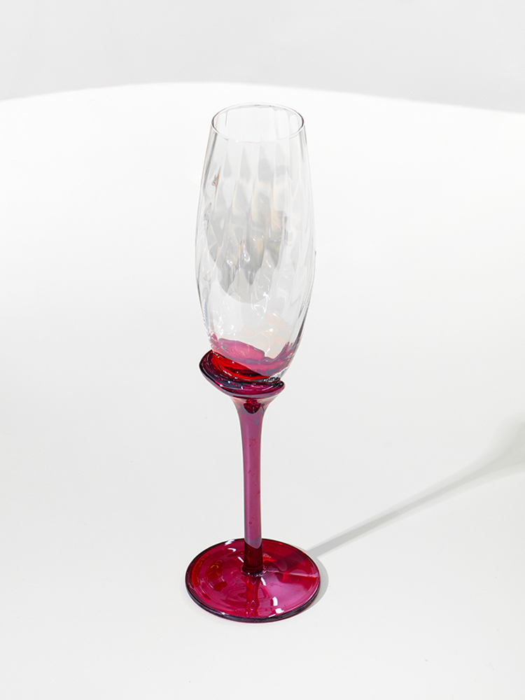 Holographic red champagne glass 230 ml