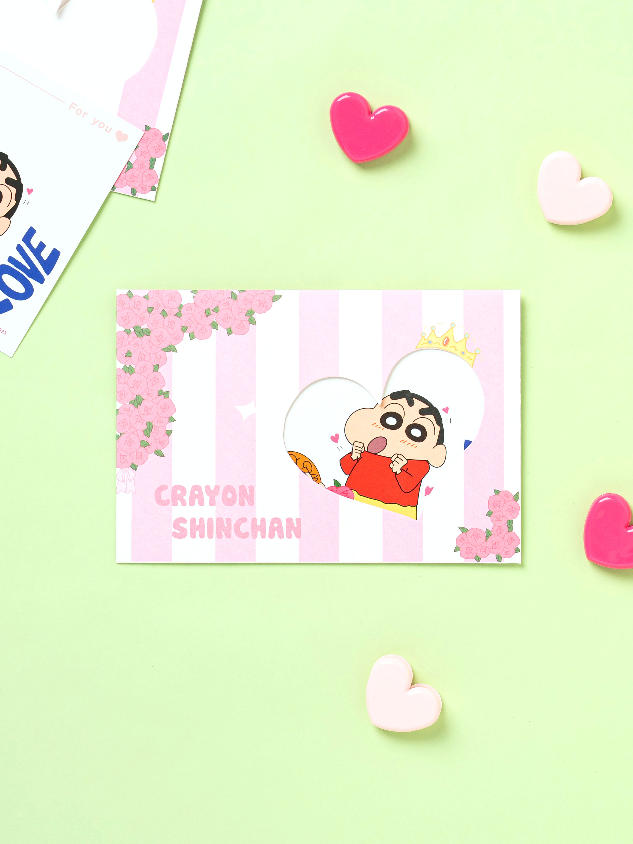 Crayon Shin-chan Hide and Seek Postcard Set 2 Pieces Pink