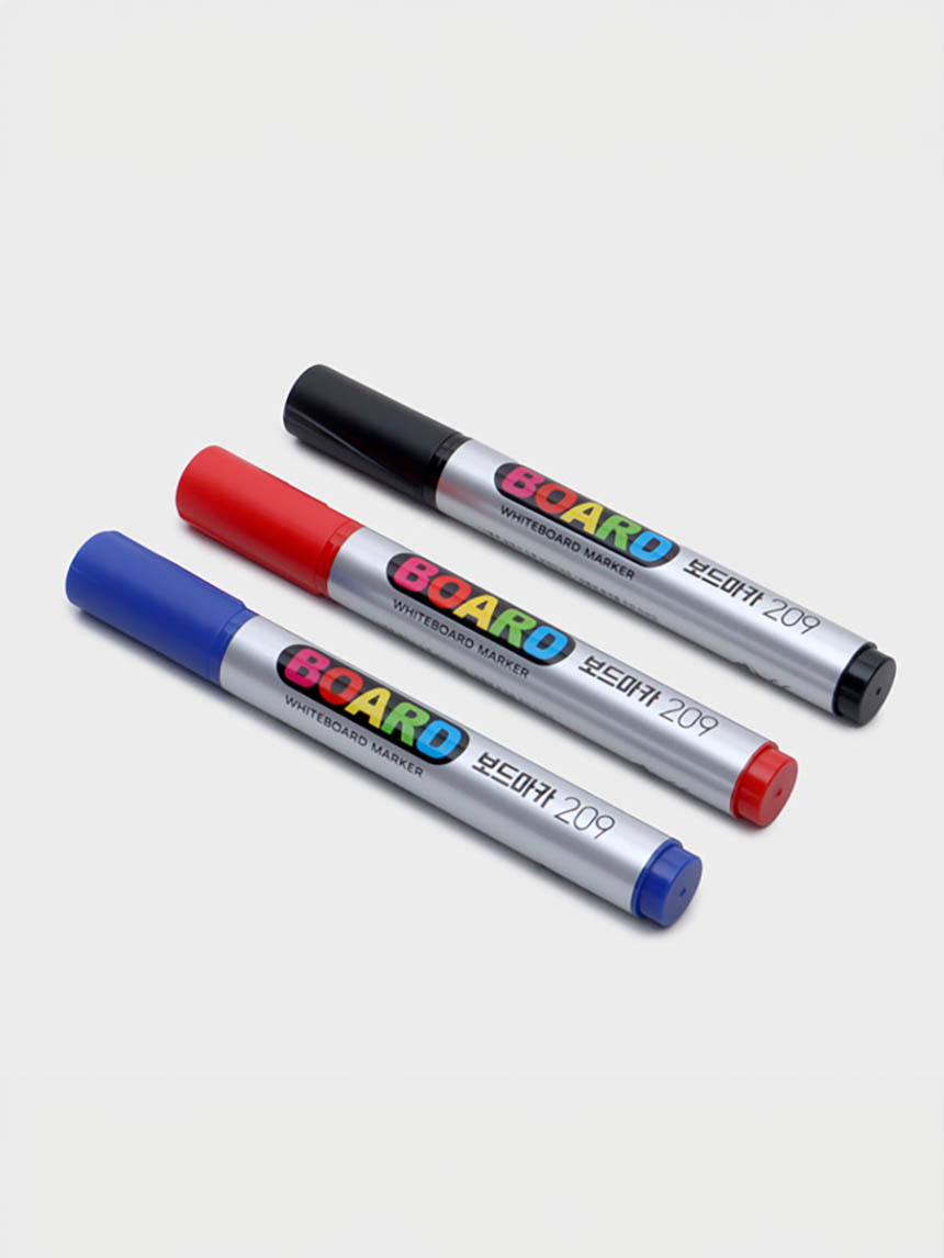 3 mixed round nib whiteboard markers