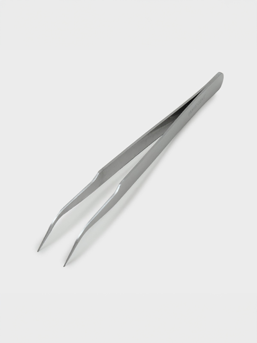 Bent tweezers for tools
