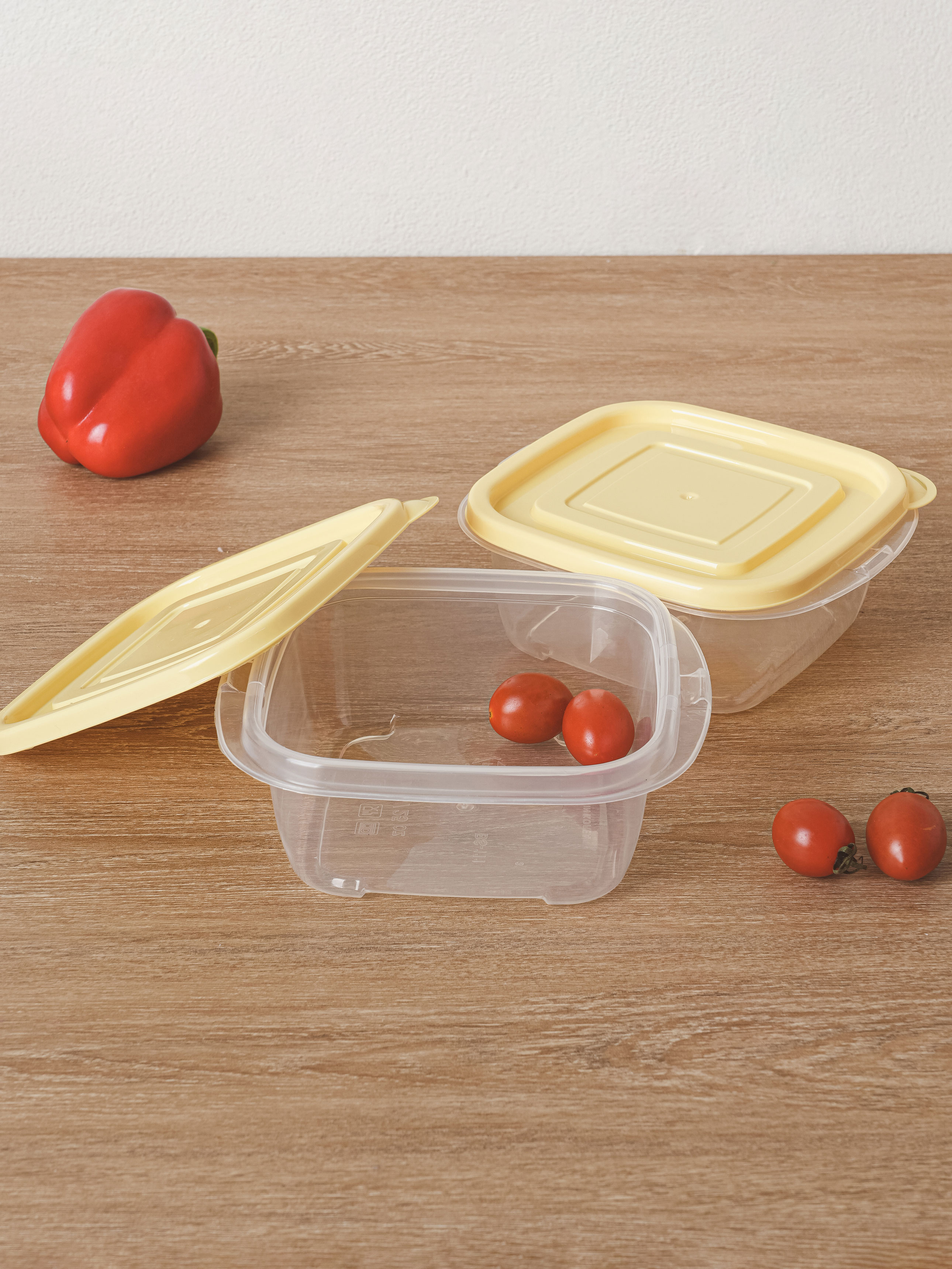 TARK square convenient container 750ml 2 pack yellow