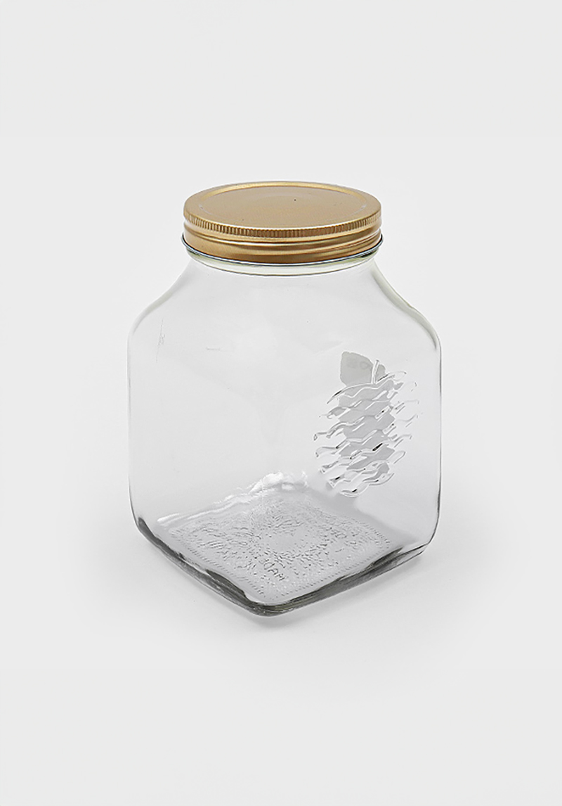 Steel cap square storage container 1.6 L