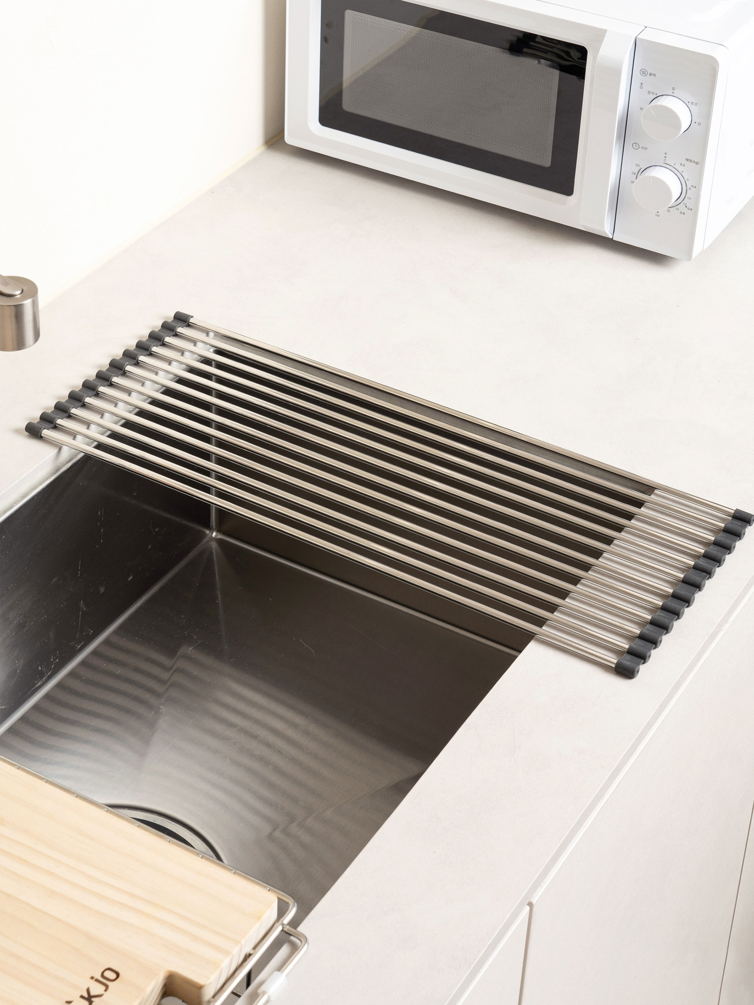 Foldable stainless steel kitchen drying rack