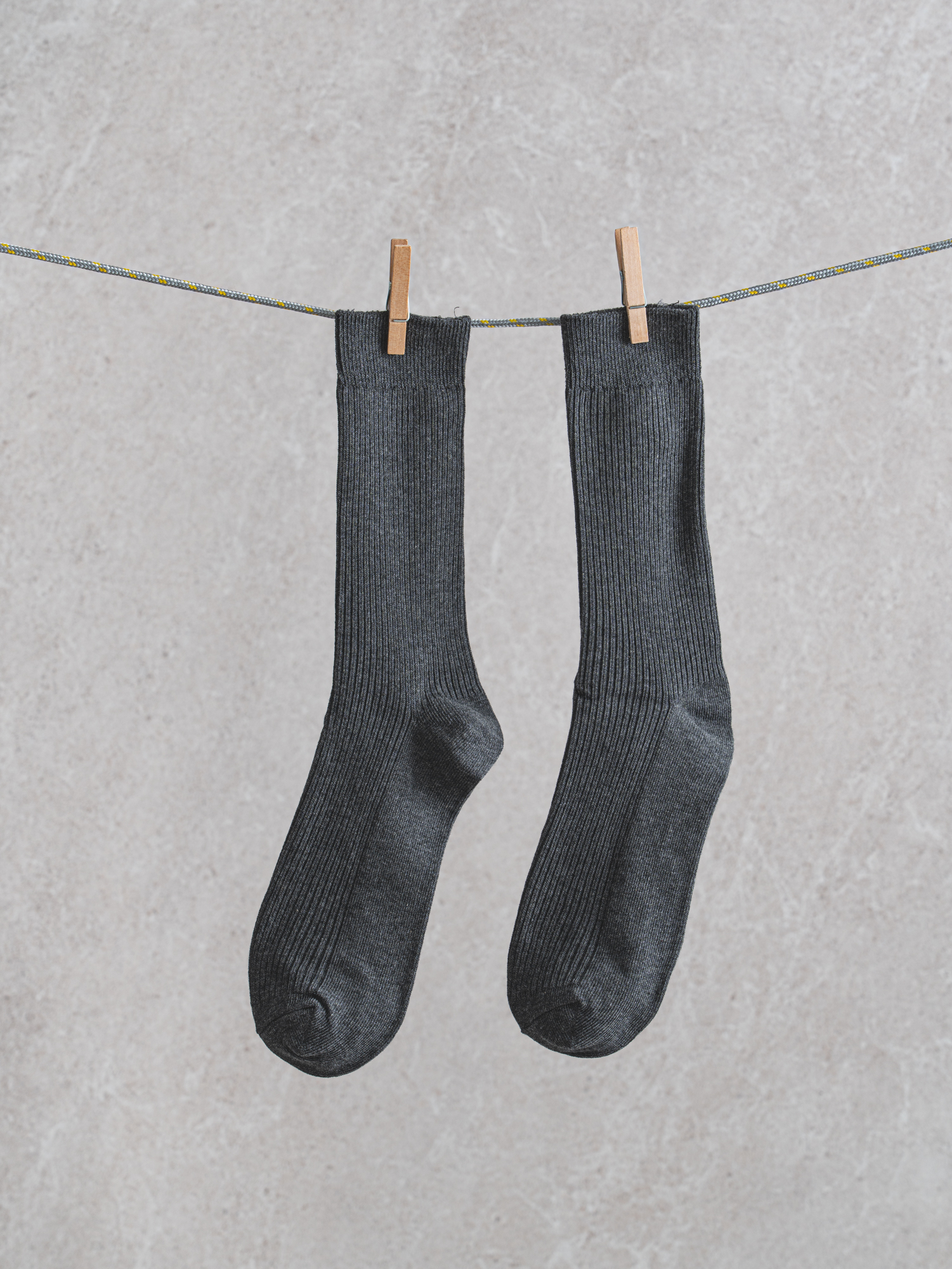 Monfoot Men's Ribbed Long Wood Socks Dark Gray