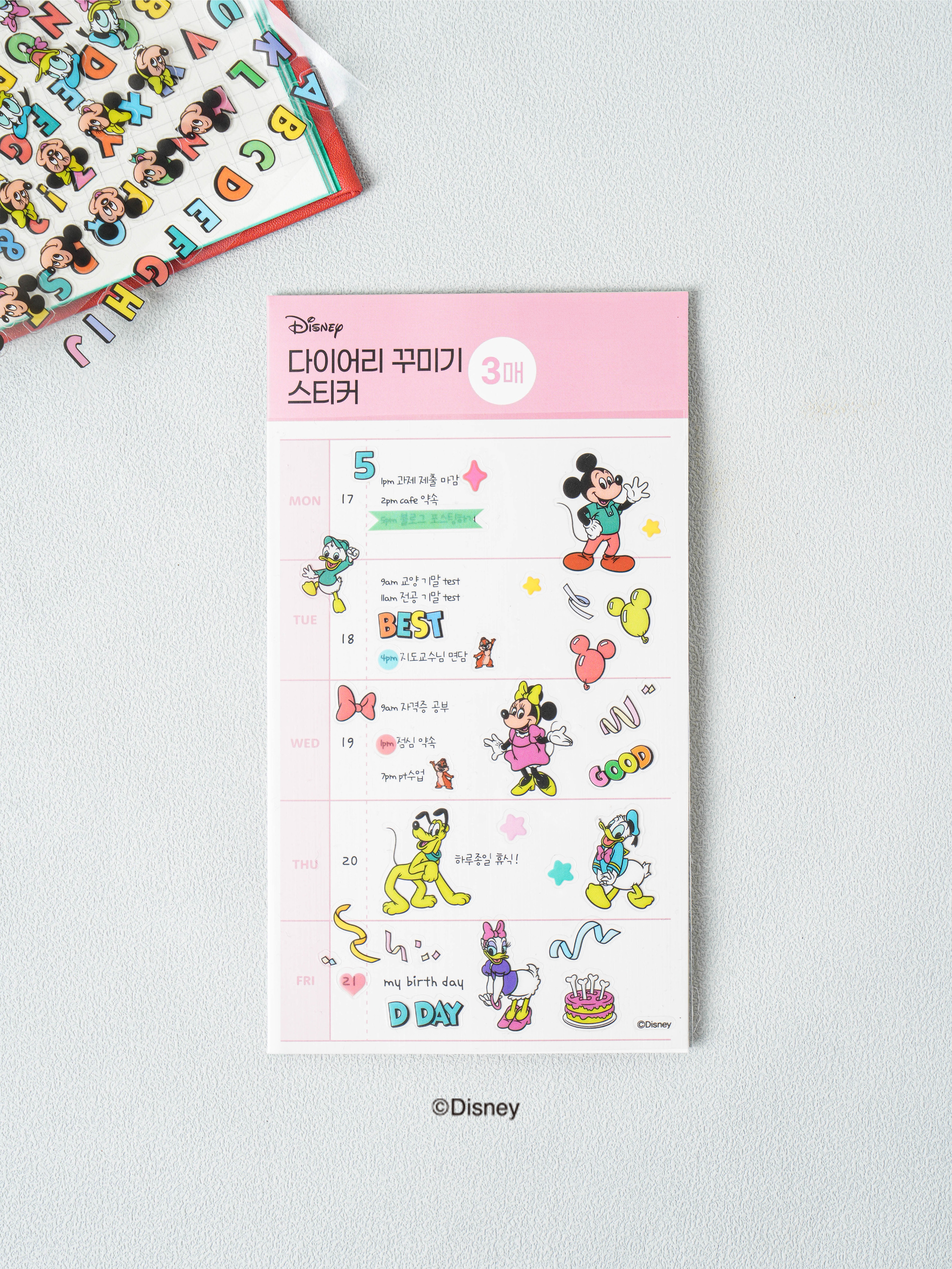 Disney Mickey Friends alphabet stickers 3 sheets