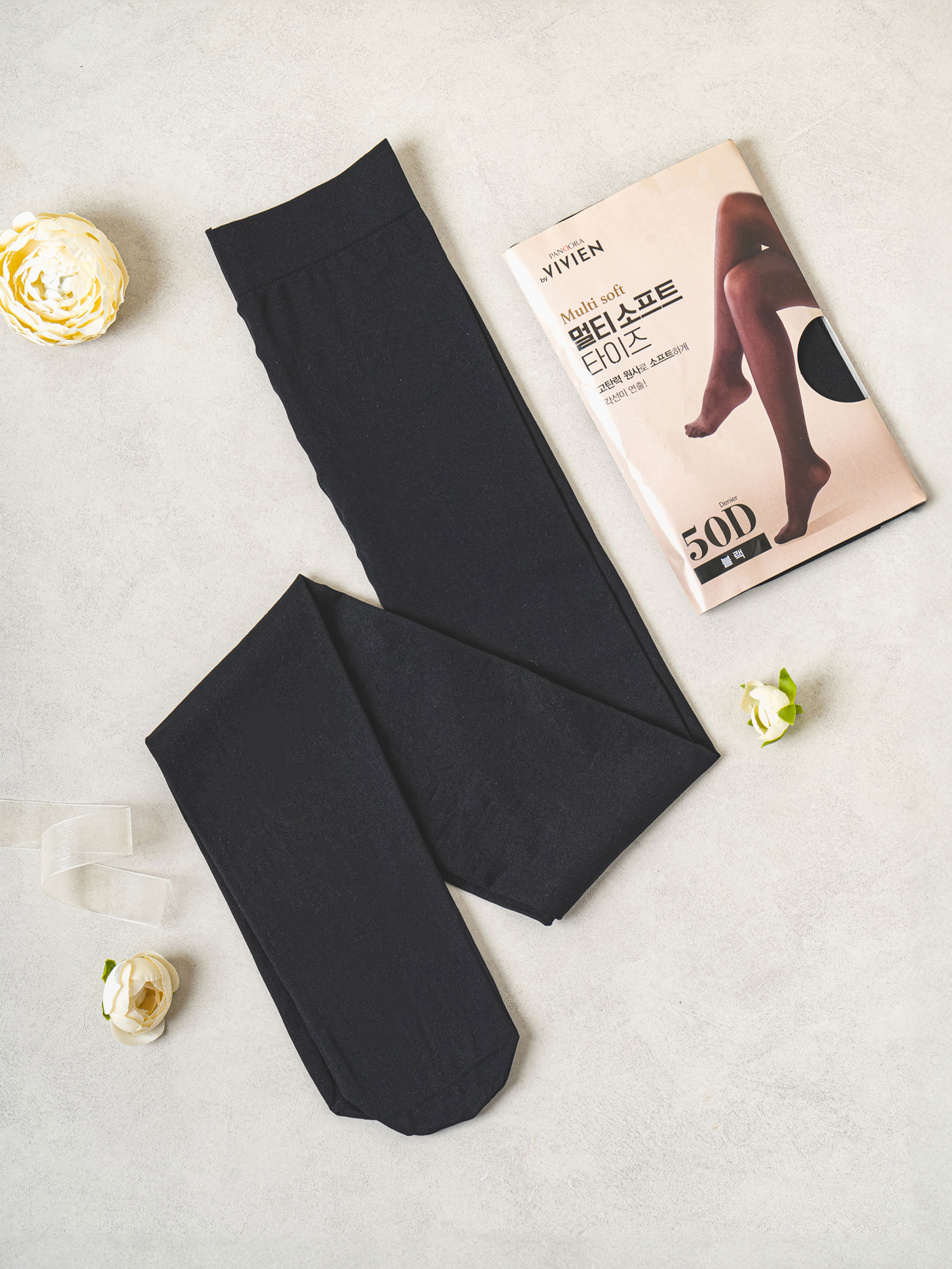 Pandora by Vivian Multi Soft Tights Black 50D