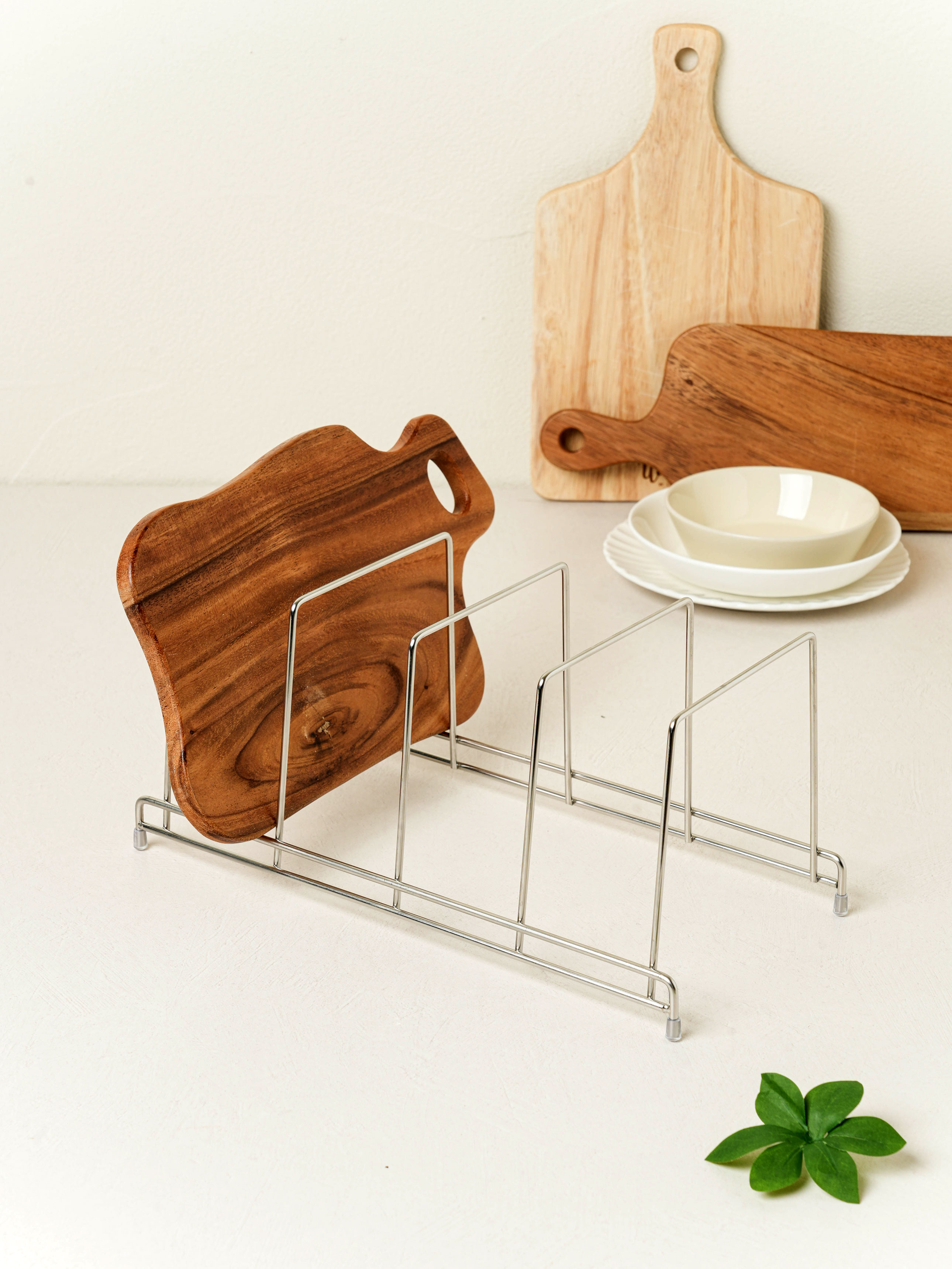 Stainless steel 4-compartment dish rack