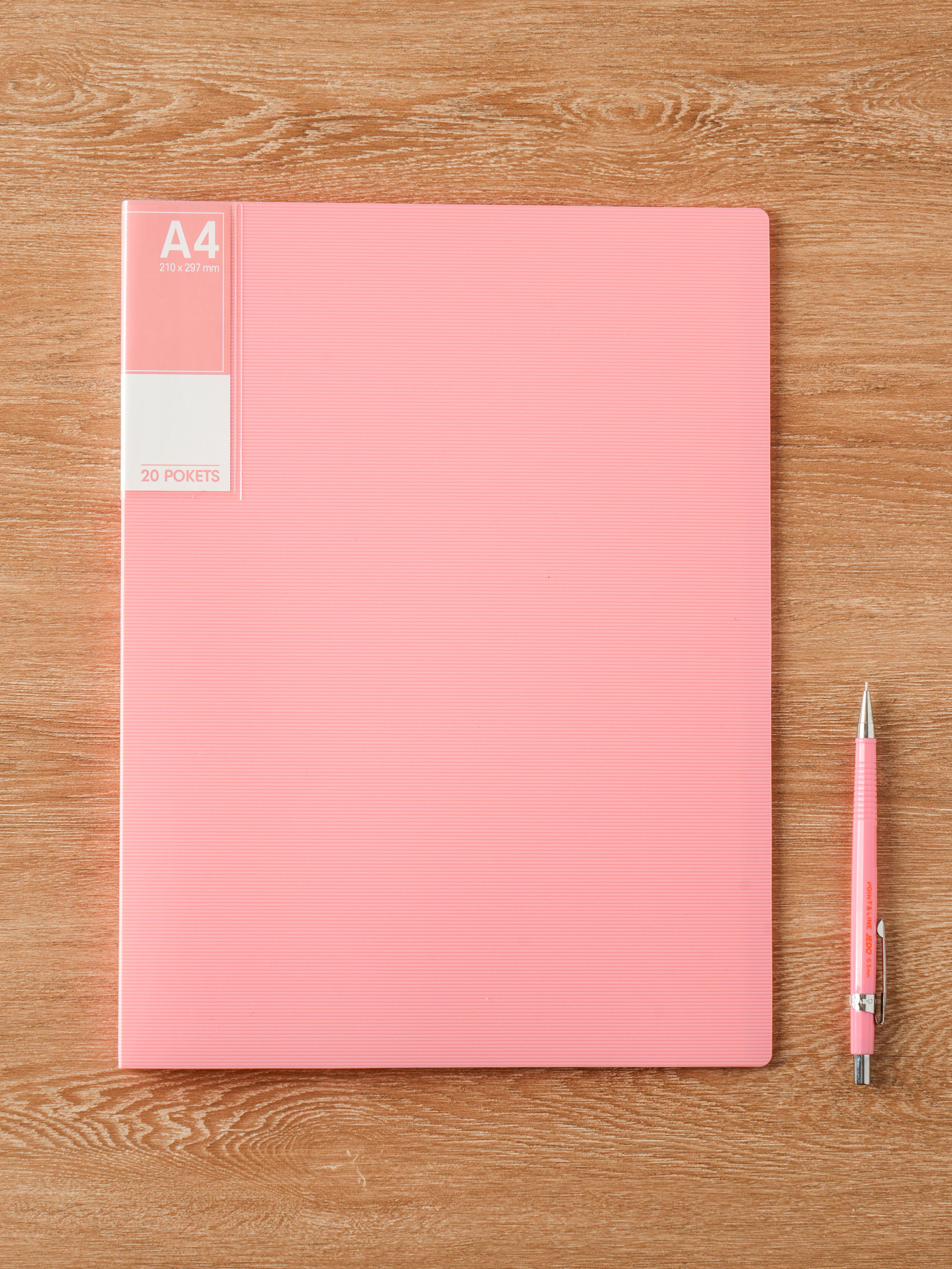 Clear file A4 20 sheets pink