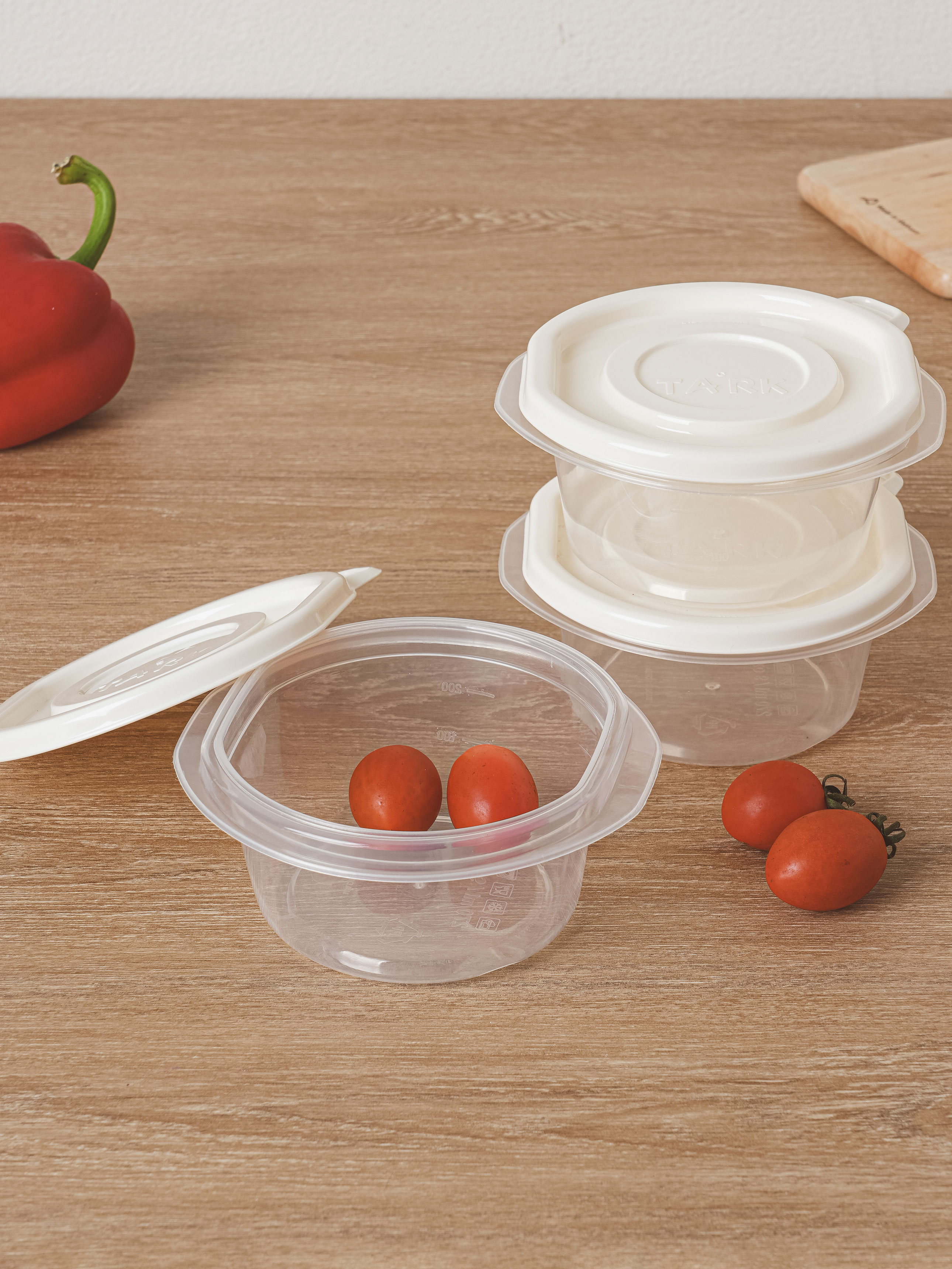 TARK Round Convenient Container 270ml 3pcs White