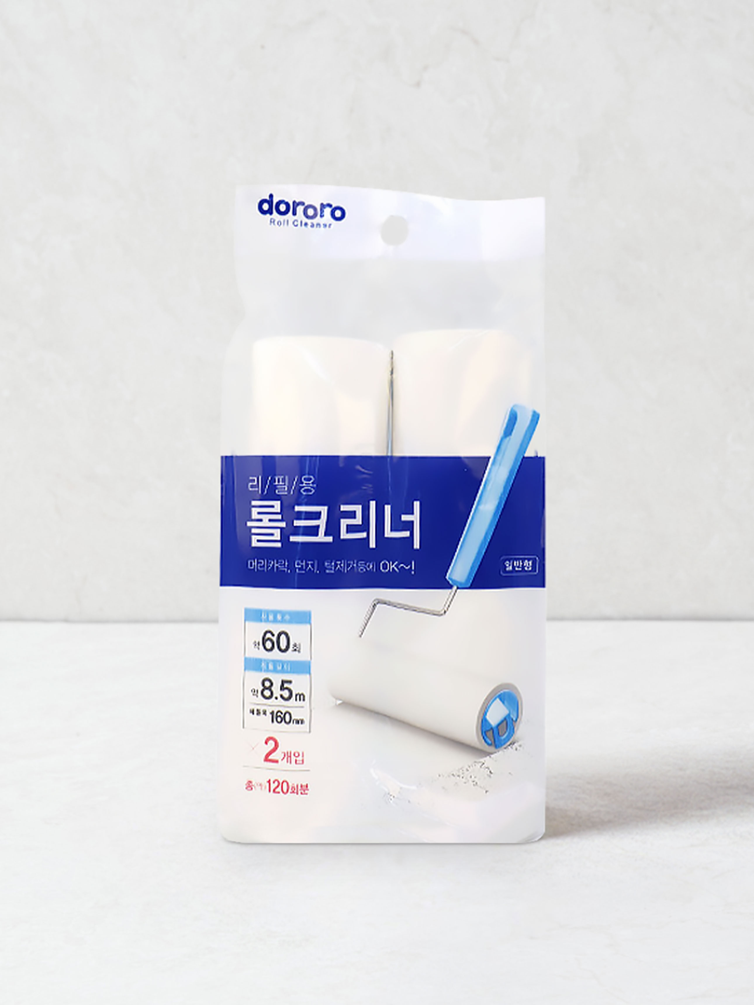 Roll cleaner refill 120 times, 16cm, 2 packs