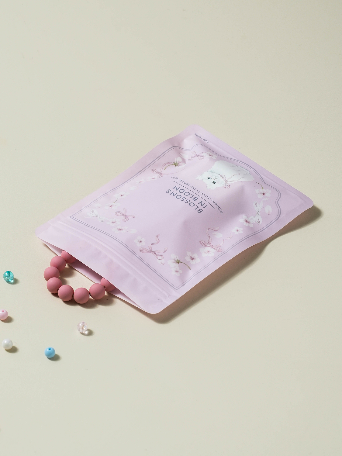 Cherry blossom A6 clear zipper bag 5 pieces