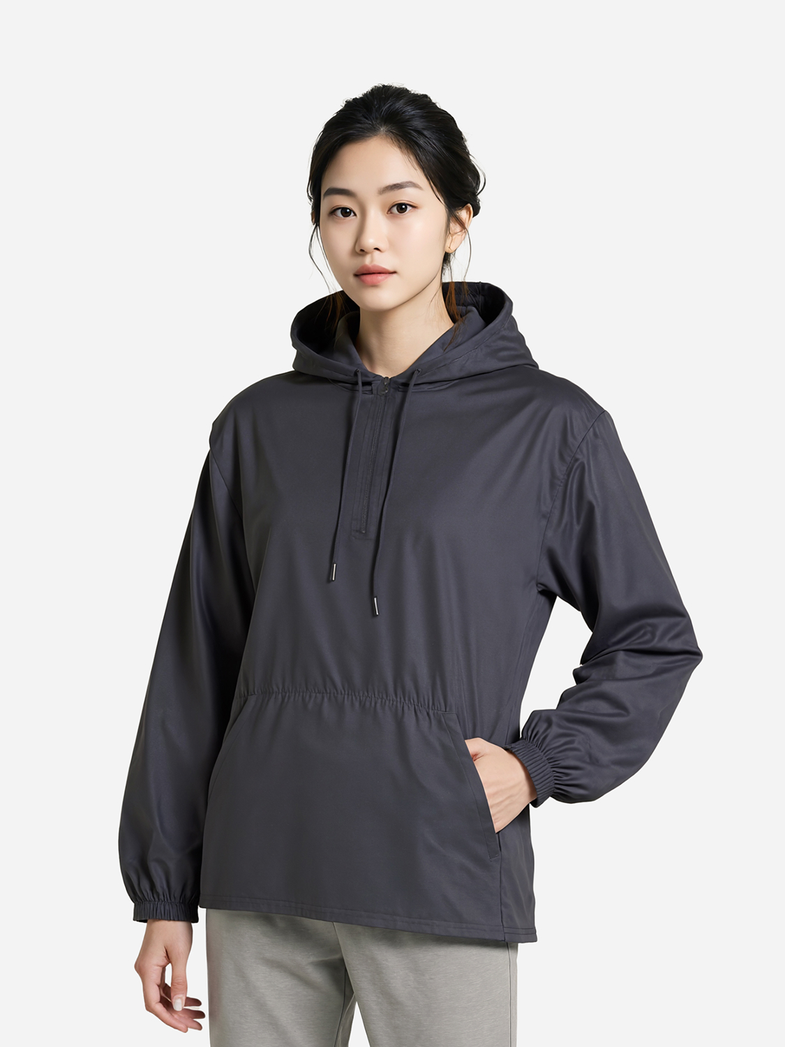 [Common]Hoodie Anorak M/L/XL Black