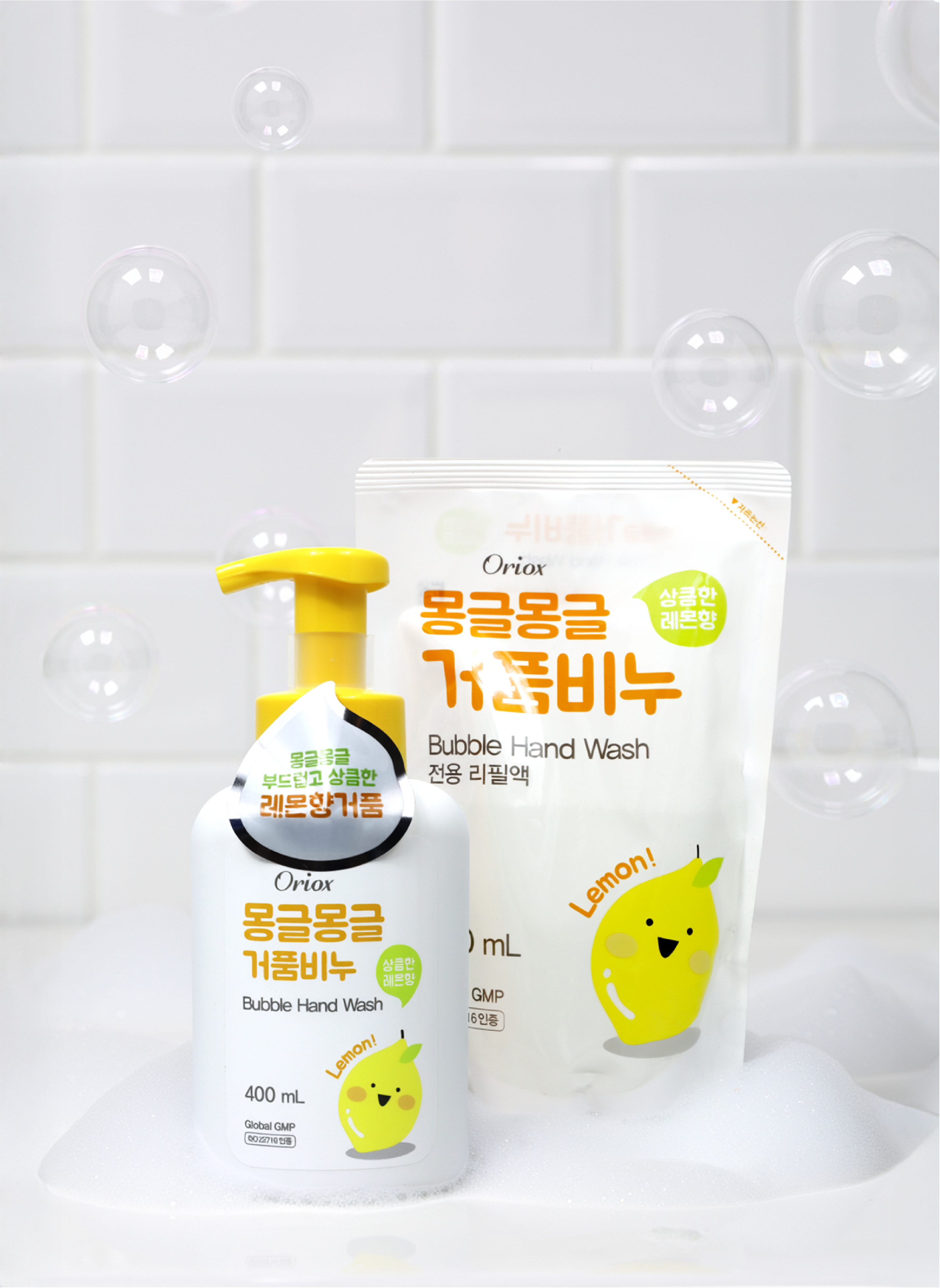 Soft bubble soap lemon scent refill type
