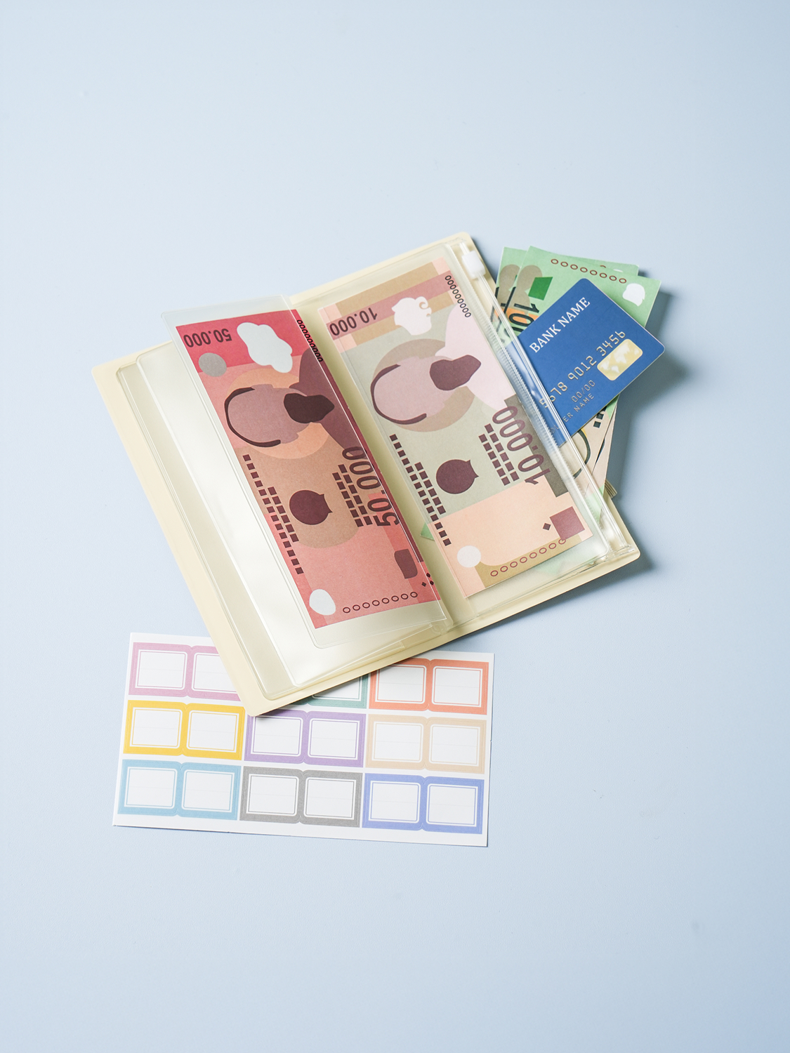 Travel banknote wallet sticker included