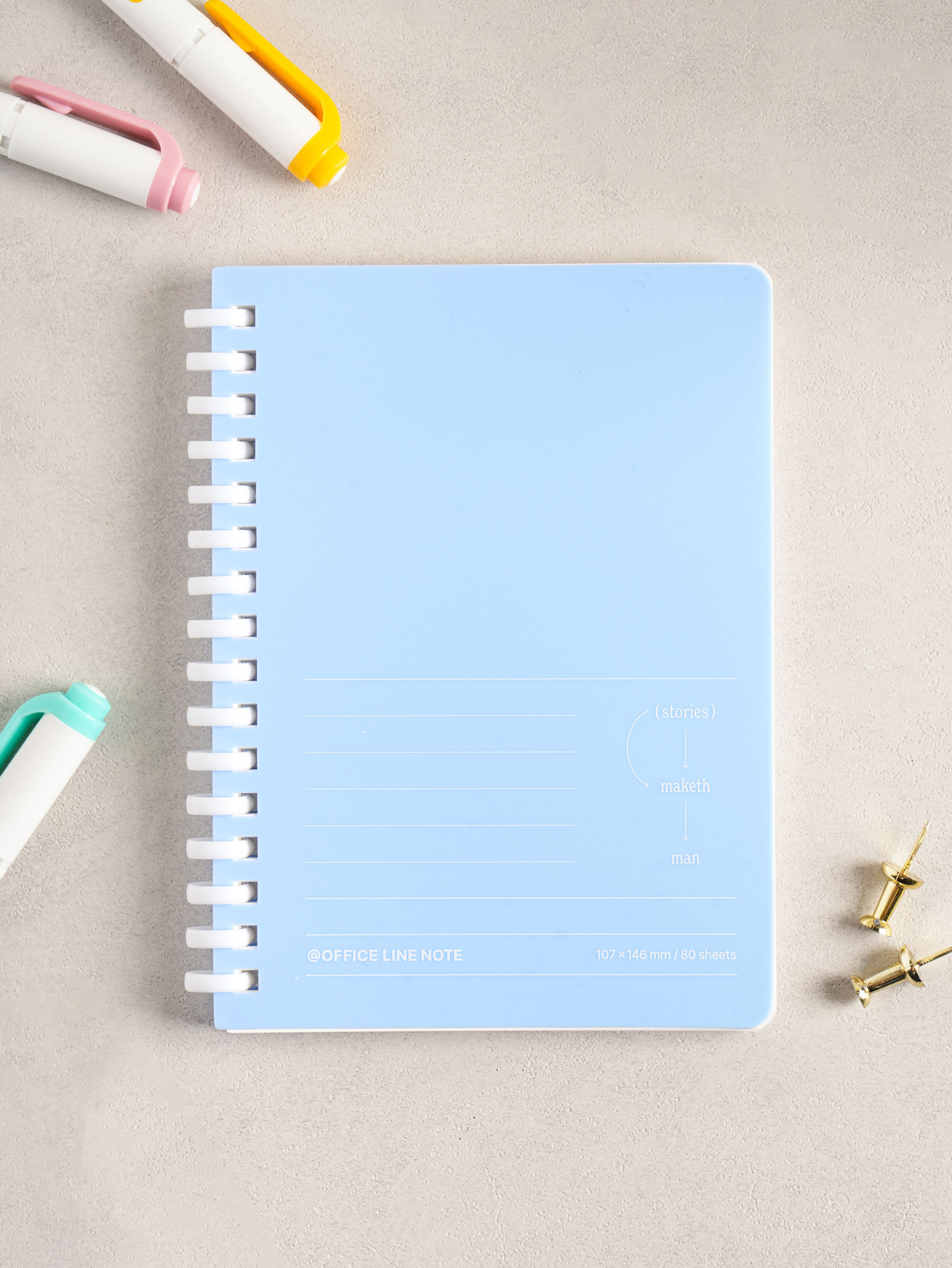 Office soft spring wired notebook A6 80 sheets
