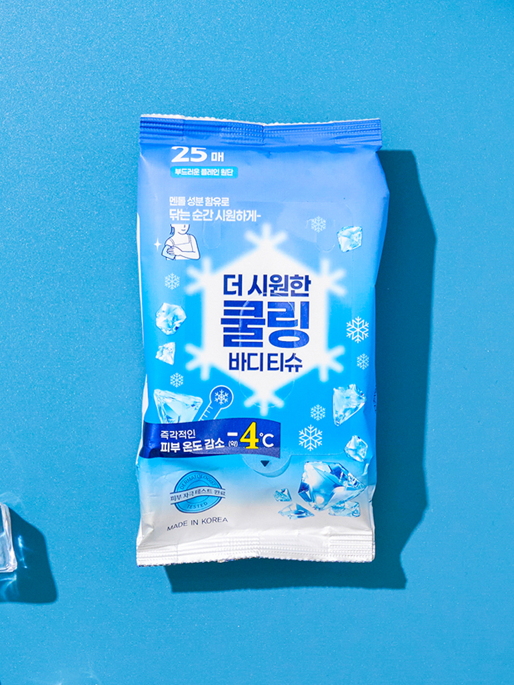 25 sheets of powerful cooling wet wipes