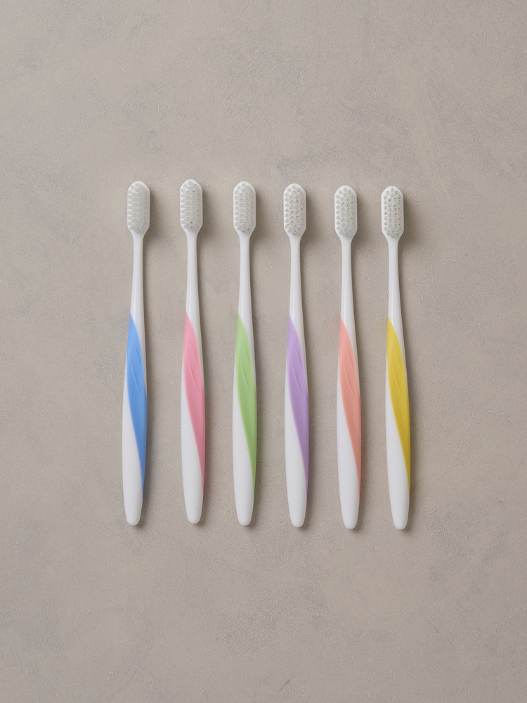 Compact zigzag double fine bristle toothbrush 6 packs