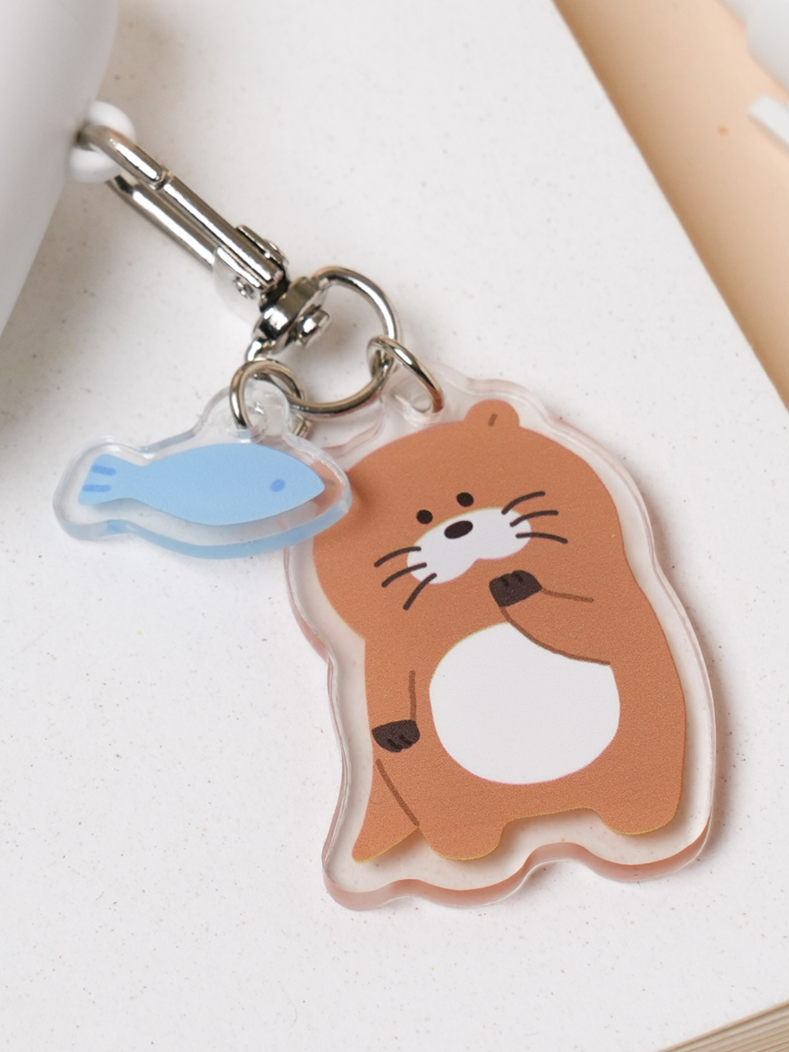 marine animal acrylic keyring otter