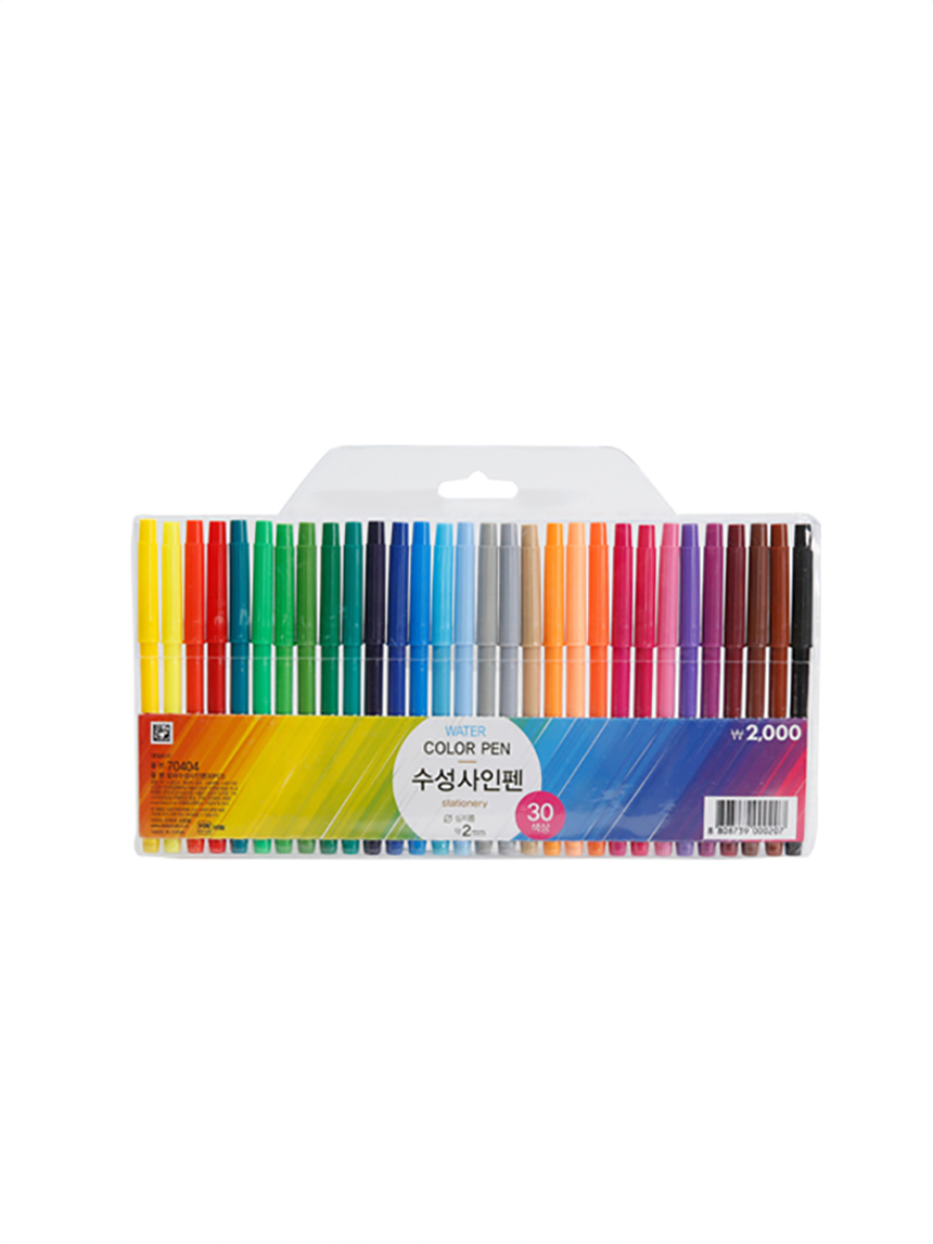 30 colored water-based marker pens