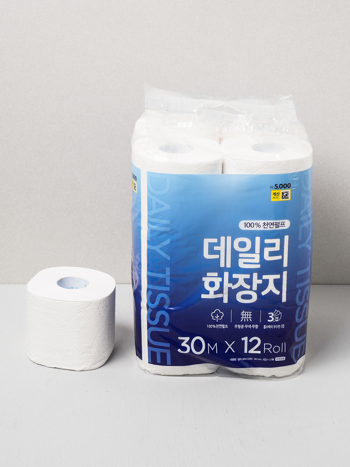 Natural pulp roll toilet paper 30 m 12 rolls
