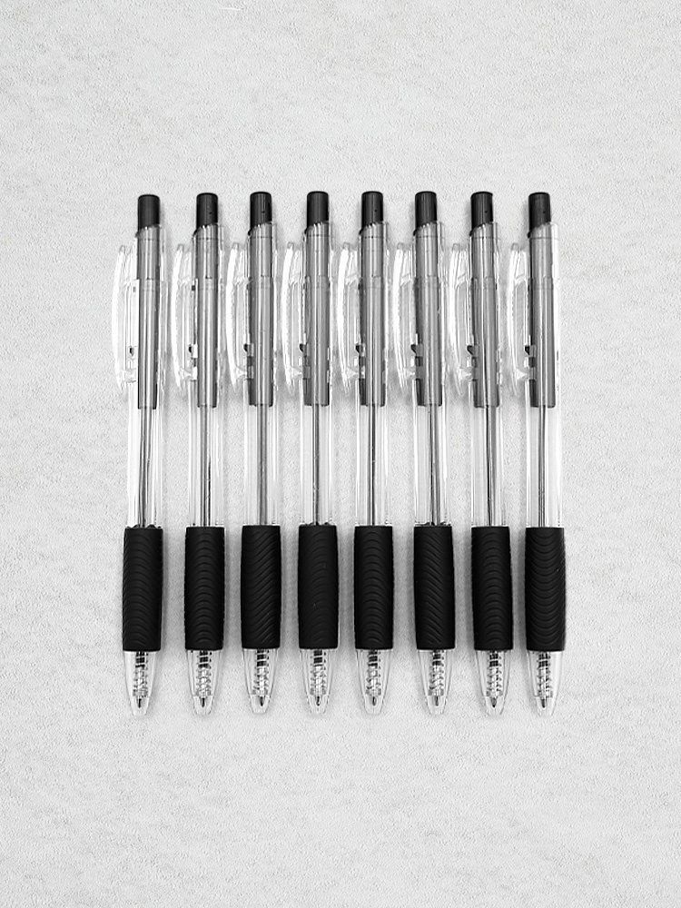 Clip black ballpoint pen 0.7mm 8 pieces