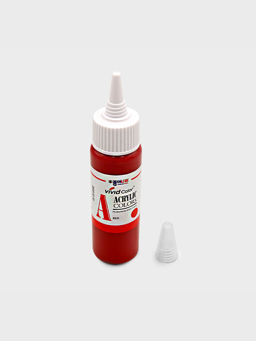Vivid color acrylic paint 60 ml permanent red
