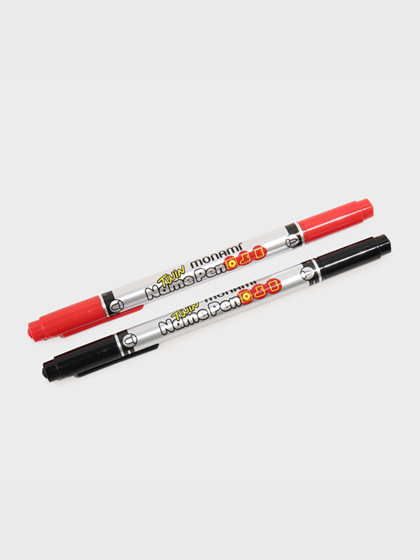 Monami Twin Name Pen 2pcs (black/red)