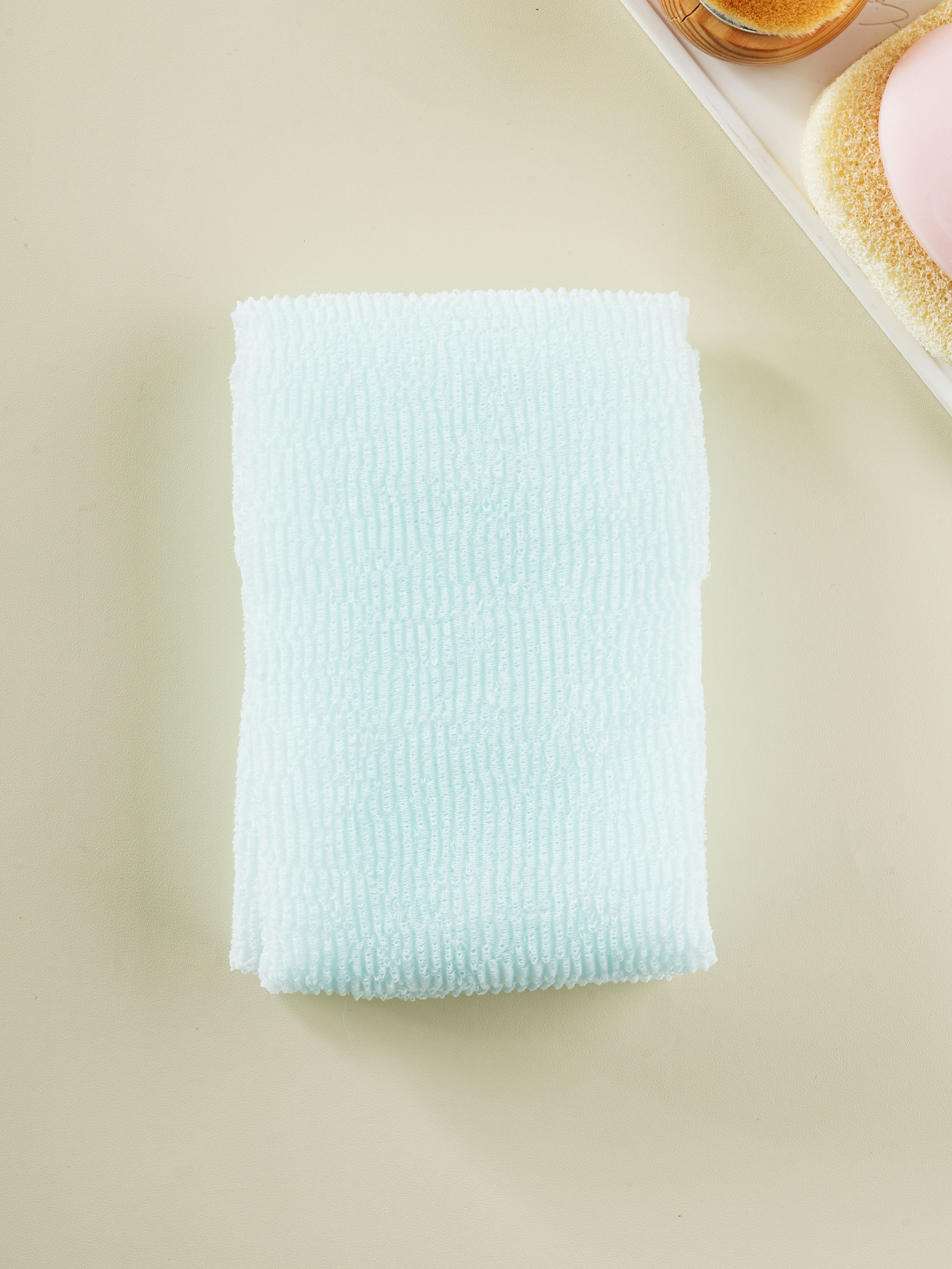 wave shower towel blue