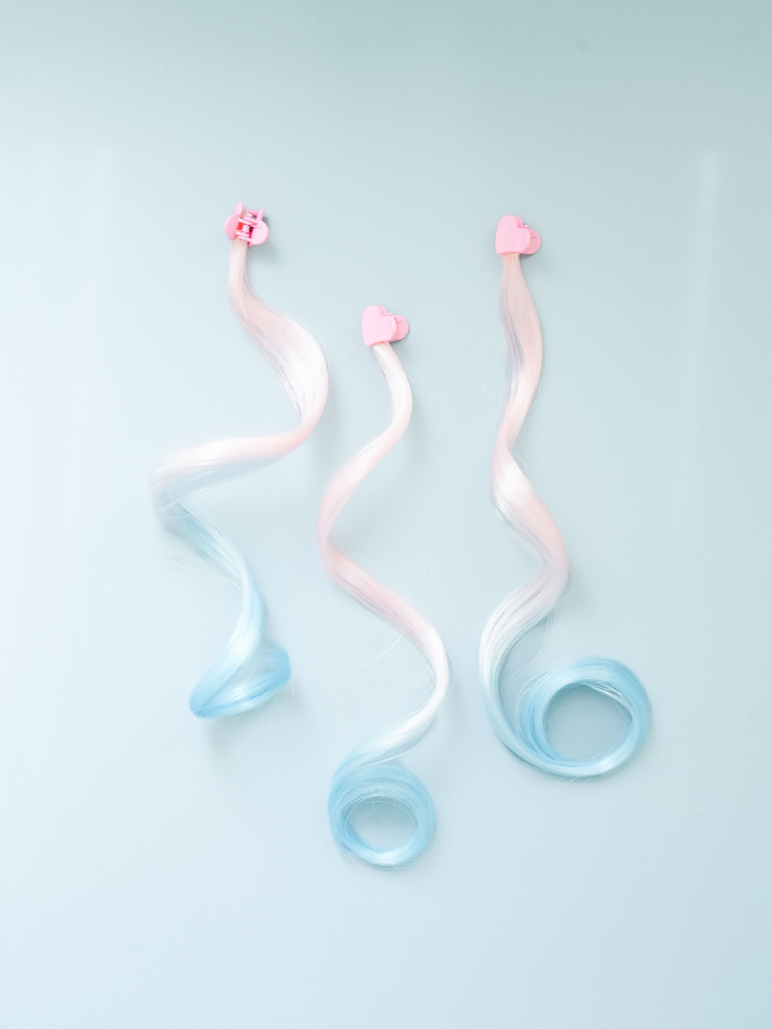 Gradient hair color piece (blue) (3 pieces)