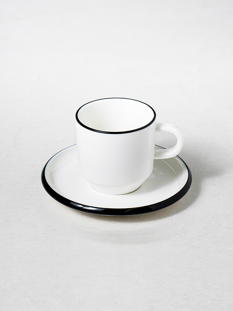 Black and White Coffee Mug Set 240 ml White