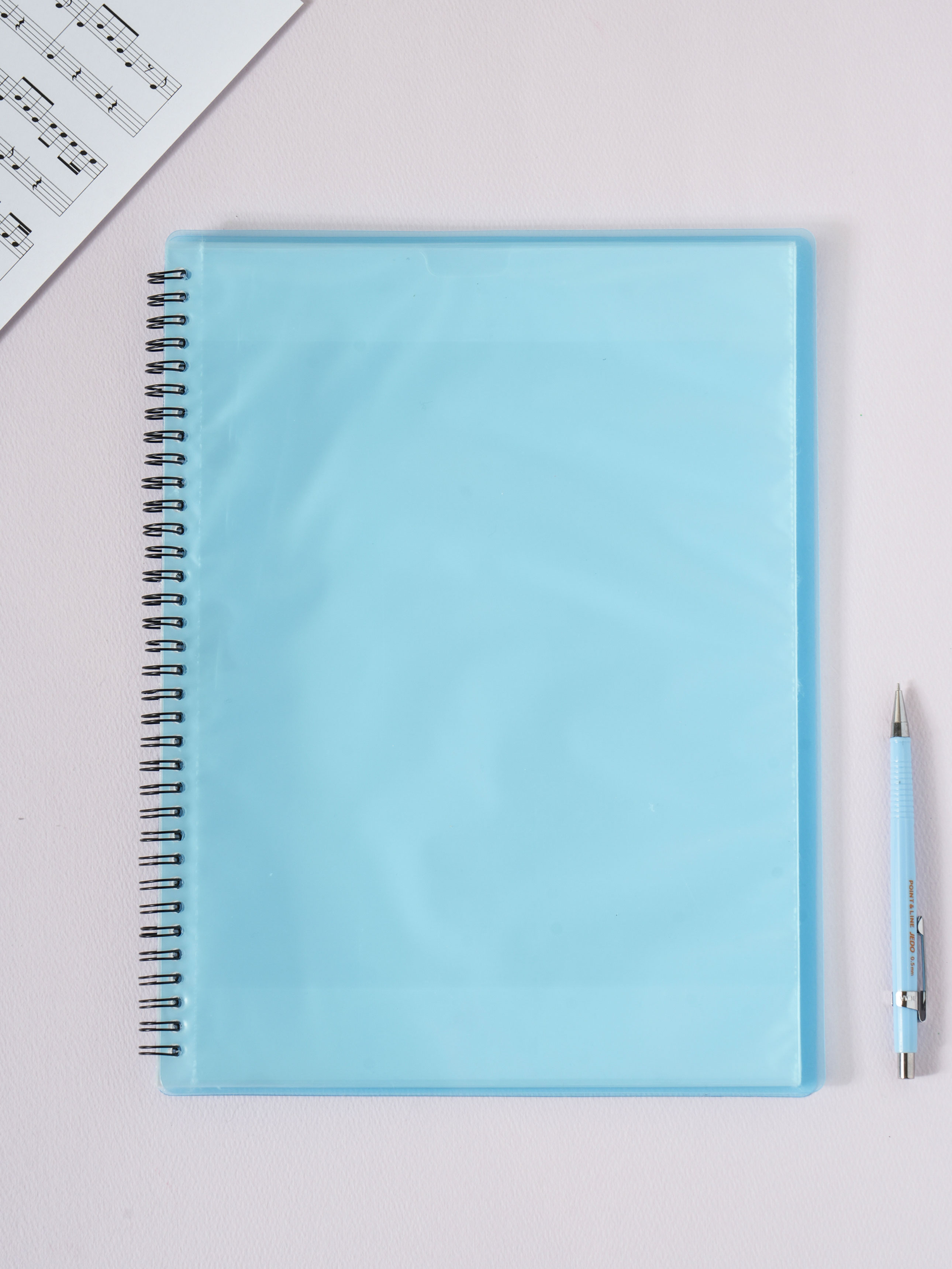 30 writable sheet music files, blue