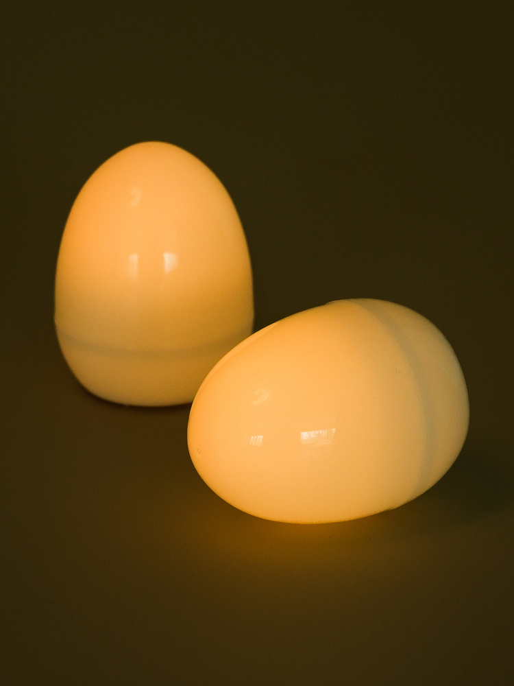Egg-shaped LED mood light, 2-pack, bulb color