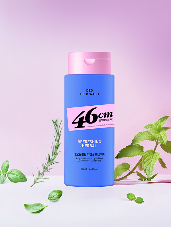 46cm 체취솔루션 데오드란트 바디워시 리프레싱 허벌향 225 ml