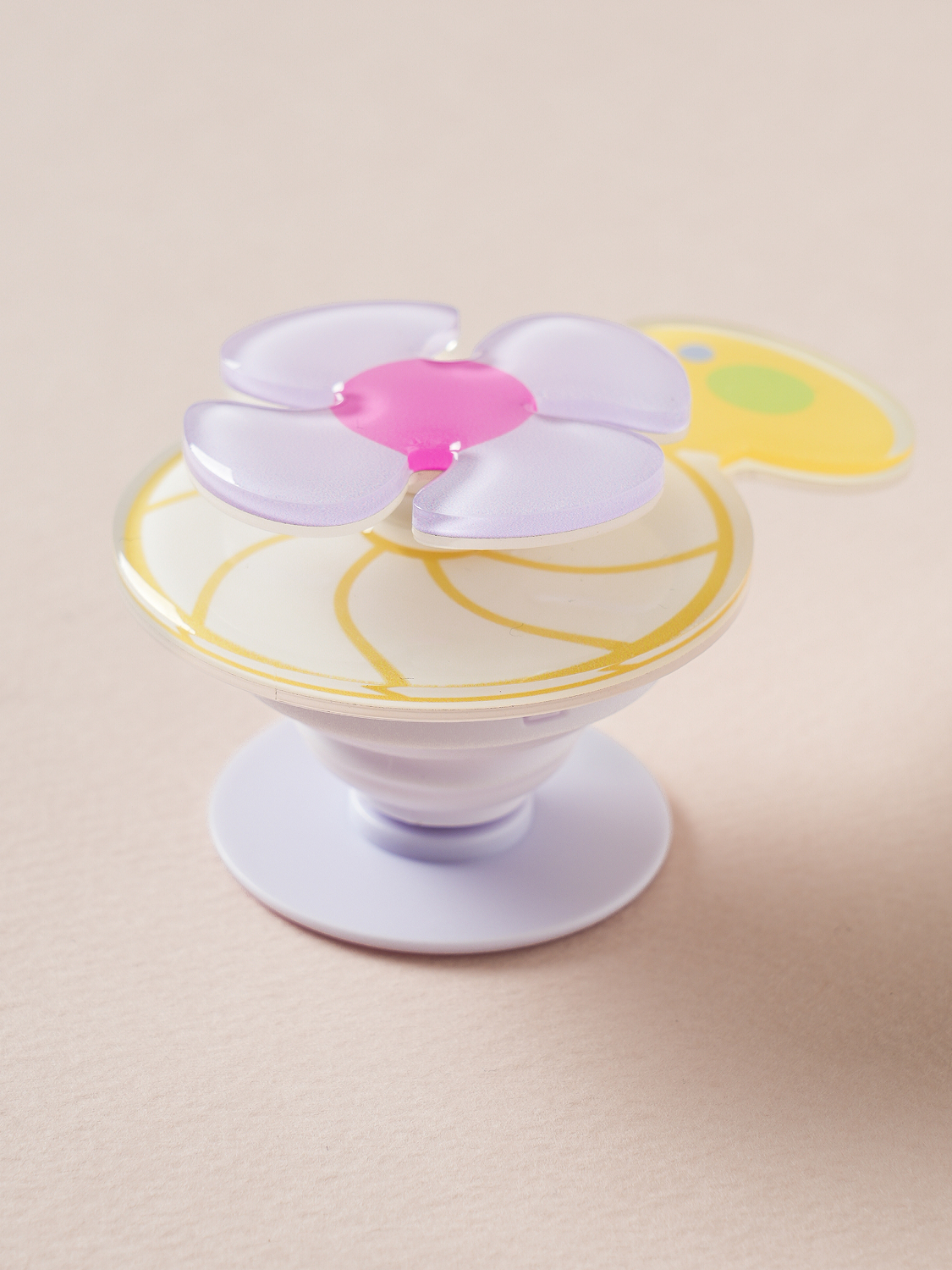 Adhesive rotating pop finger fan