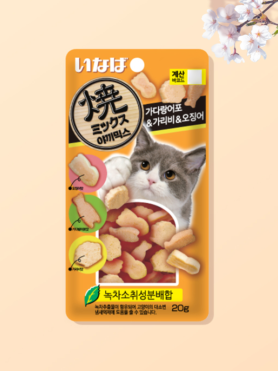 [Pet] Inaba Yaki Mix Bonito & Scallops & Squid 20 g
